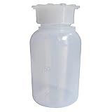  Bottiglia in plastica (PE), cilindrica a collo largo, capacità 100 ml, chiusura con tappo a vite e sottotappo (inclusi)