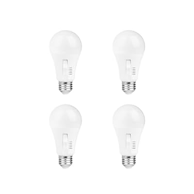 LUNO A19 Dimmable LED Bulb, 6W (40W Equivalent), 480 Lumens, 2700K (Soft White), Medium Base (E26), UL Listed (4-Pack)