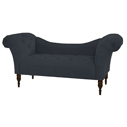 Image of Luxury Velvet 2 Seater Chaise Lounge Sofa - Tufted Chesterfield Modern Couch with Button Tufted Back Elegant Lounge Couch for Living Room, Bedroom, Office