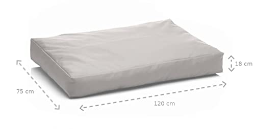 Juelle Legowisko dla Psa ze Sztucznej Skóry, Puszysty Materac dla Psa, Miękka Poduszka dla Dużych Psów, Grube Legowisko odporne na zabrudzenia, Boss M-XL (120x90 cm, Jasny Popiel)