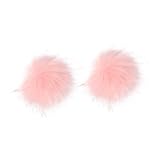Didiseaon 2 piezas Bolsa y Zapatos Decoración Bola de Lana Artificial Suave con Broche Firme para Ropa y Sombreros Pastel
