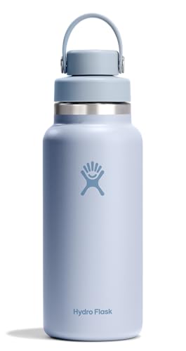 Image of Hydro Flask Water Bottle - Insulated Stainless Steel - Wide Mouth Chug Lid, Non Spill, Leakproof in 32 Oz Surf Blue