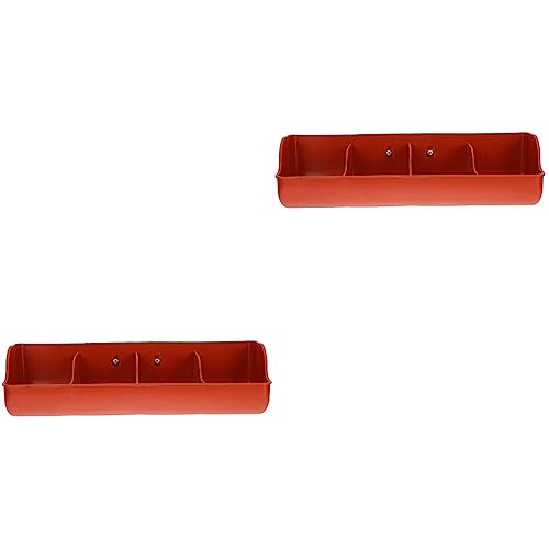 Cabilock 2PCS Pig Feeder Plastic Fence Feeder 4-Compartment Livestock Feeder Feed Trough Feeding Farm Pig Manger