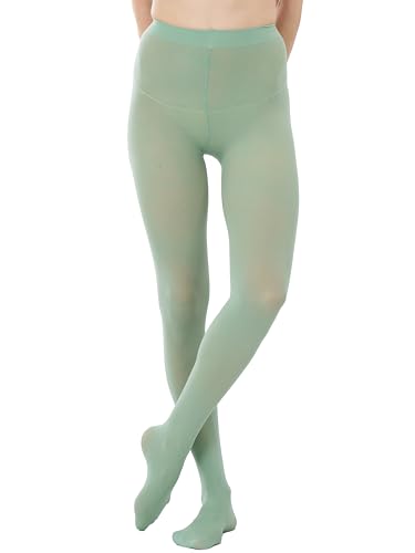 Image of HeyUU Women's 80D Ultra Soft Opaque Tights, High Waist Solid Color Footed Pantyhose with 29 Colors