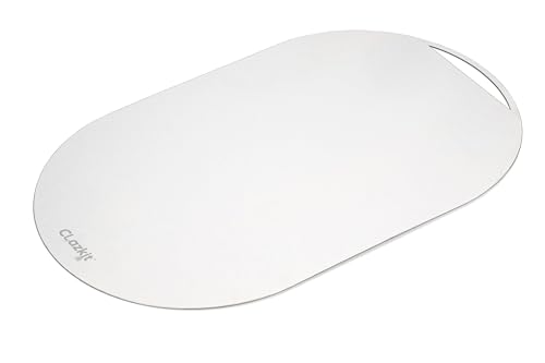 Image of Clazkit Ovel Stainless Steel Chopping Cutting Board Vegetable,Fruit,Bread & Meat Durable Safe & Heavy Duty(405 X 255 X 1mm)