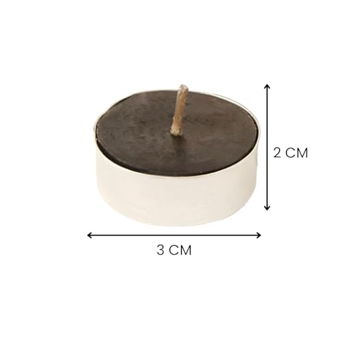 Image of Kriti Life Musk Scented Tealight Candles - 100% Paraffin Wax, Smokeless, Long Burn Time (4.5 Hours), Dripless Black Candles for Home Decor, Diwali, Weddings & Meditation - Set of 50