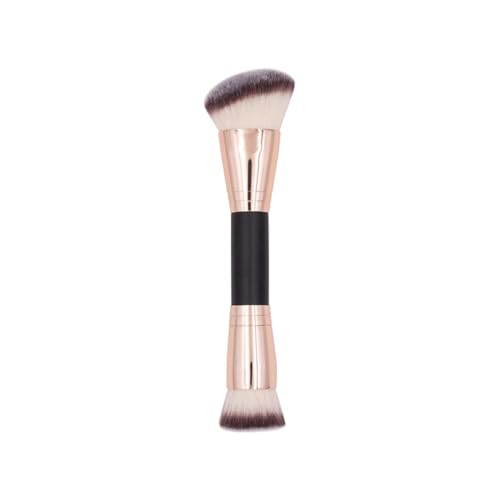 Image of Makeup Brushes Dual-ended Foundation Brush Concealer Brush, 2-in-1 Make Up Brushes Synthetic Kabuki Brush for Concealer Eye Shadow Eyeliner Eyebrow Make Up Brush (Brown - Flat /Angled Round, 1 - Pcs)