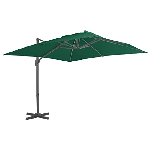 Preisvergleich Produktbild vidaXL Ampelschirm Alu 400x300cm Grün Kurbelschirm Gartenschirm Sonnenschirm