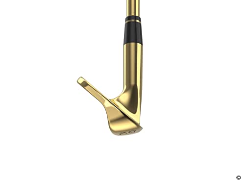 Lucky Wedges Gold 52 Degree Approach Wedge - 8 Degrees Bounce, 35.25" Regular Flex Steel Shaft, Forged Soft Carbon Steel, Right Handed, Soft Grips #TOP6