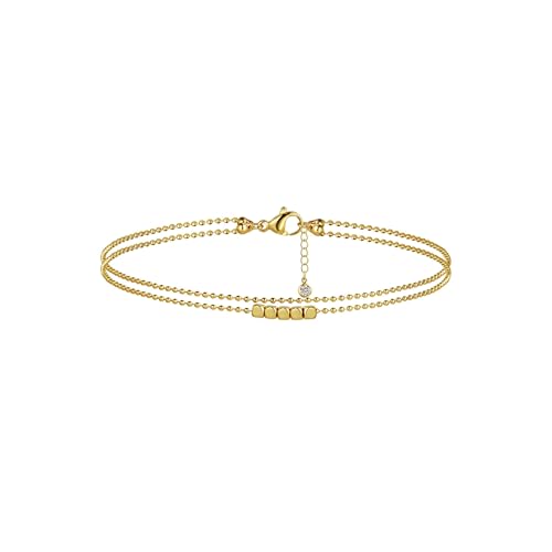 Hothrty Double-Layered Gold Anklet for Women - Waterproof Dainty Charm Jewelry with Adjustable Paperclip Chain - Perfect Summer Gift - Image 5