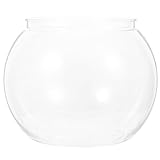 PRETYZOOM Plastic Fish Bowl Round Small Aquarium Fish Tank Vase and Aquatic Plants Terrarium Jar for Home