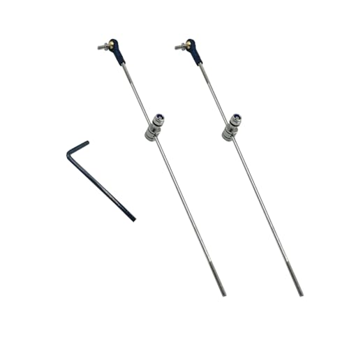2PCS RC Boat Push Rod Kit M2 Plastic Tie Rod Ends Ball Joint with Pushrod and Pushrod Connector Linkage Stopper for RC Boat Ship Airplane DIY Model Toy Replace Parts (M2 Rod End,M2x150mm Pushrod)