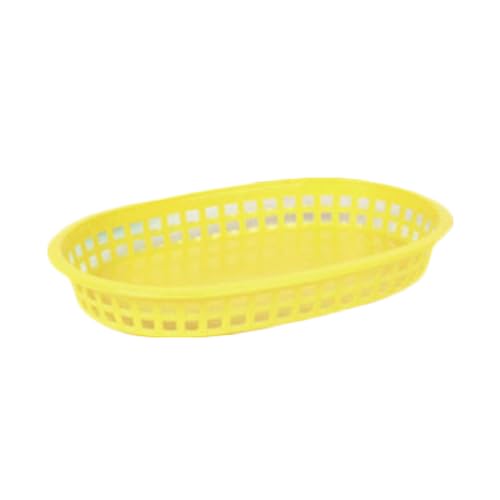 A-to-Z Supply PLBK1034Y Fast Food Basket, 10-3/4", Oblong, Stackable, top Rack Dishwasher Safe, Polypropylene, Yellow, Pack of 12