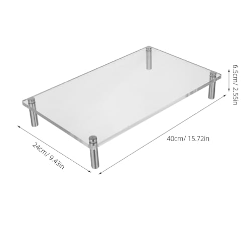 Support écran ordinateur portable étagère rangement acrylique bureau moderne - 3