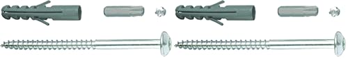 Alberts 554415 Juego de tornillos, Accesorios para rejas de ventanas para la fijación, Juego de tornillos galvanizados, 4 piezas de tornillos y tacos, 105 x 7 mm (Paquete de 2)