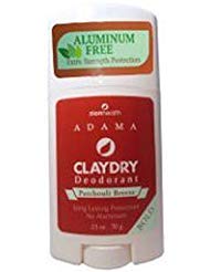 2 Pack Adama Claydry Natural Deodorant 2.5oz (Patchouli Breeze)