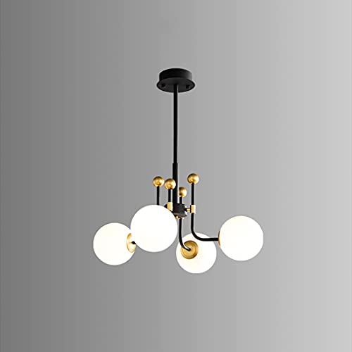 Lustre spoutnik vintage noir mat pour illuminer votre table de salle à manger