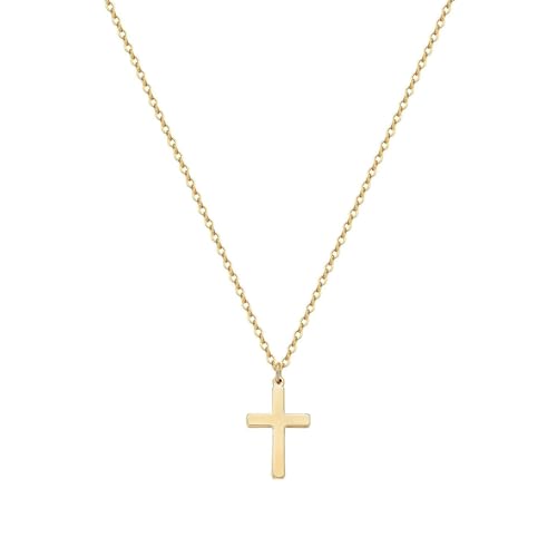 Collar Cruz Dorado, Collares de Cruz Mujer Hombre, Collars con Colgante de Cruzs de Jesucristo Collar Crucifijo Oro, Collares de Cruces para Cumpleaños, Año Nuevo, San Valentín, Aniversarios (B)