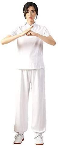 Tai Chi Clothing - Uniforme de artes marciales para mujer, manga corta, de algodón, traje de práctica de verano para entrenamiento y ejercicio, ligero y transpirable