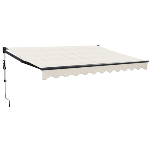 vidaXL Toldo Retráctil Automático, Toldo Eléctrico con Motor, Sombrilla Colgante de Pared, Toldo para Balcón Patio Tienda, Color Crema 3,5x2,5 m