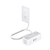 TESSAN Extension Electrica Plano 1.5 M, Plana Regleta Multicontacto Extensión con Protector de Sobretensión, 4 Salidas de...