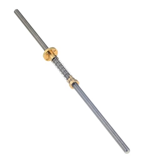 Metal Ball Screw nut T8 Lead Screw Trapezoidal Lead Screw Anti Backlash Spring Loaded Nut Thread 8mm Lead 1mm(450mm)