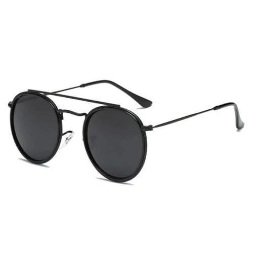 Lunettes de soleil rondes rétro en métal UV400 style steampunk pour hommes et femmes