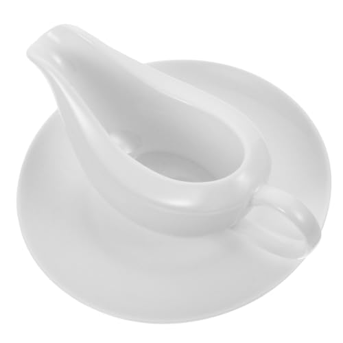 Ciieeo Restaurant Quality Sauce Container Porcelain Gravy Boat Sauce Cup Handle Drip-free Spout