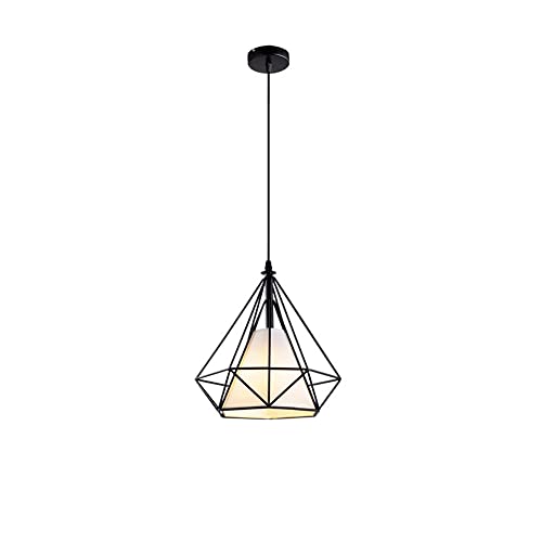 Plafond de tête lumière suspendue diamant blanc 38cm lustre en fer