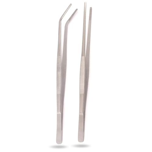 Precise Canada: Stainless Steel Aquarium Tweezer Live Plant Tank Shrimp Reef Tank Cleaning Tools 30cm (Straight And Curved)