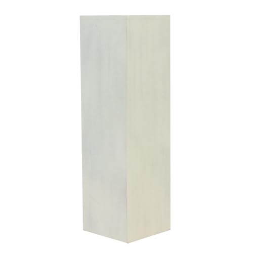 Oriental Galerie Säule Holzsäule Dekosäule Podest Ständer Sockel Blumenständer Holz Lime-Weiß mittel 75 cm