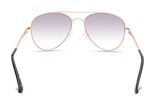 Skechers Women's SEA6166 Pilot Sunglasses, Shiny Rose Gold, 56mm4