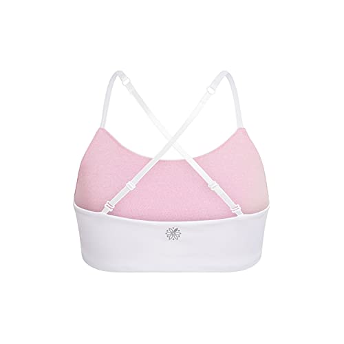 Bleum Active Bra - Comfortable Sports Training & First Bra (20, White - Pink, Numeric_20)2