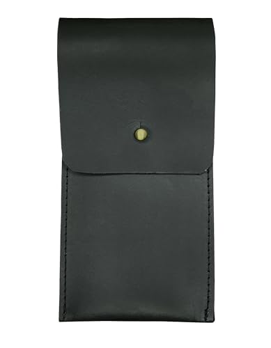 Image of RUSTIC TOWN Leather Pen Case - Handmade Full-Grain Leather Pen Pencil Holder - Minimalist Pen Protective Sleeve Cover - Elegant Pencil Pouch for Work & Office