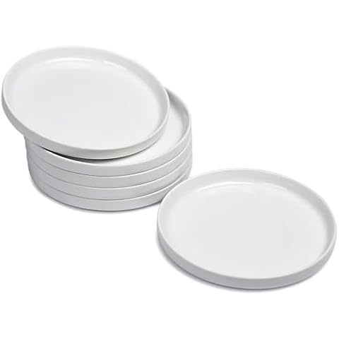 WishDeco White Ceramic Appetizer Plate Set of 6 Cover