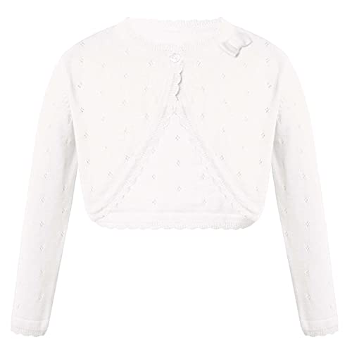 Iiniim Mädchen Bolero Strickjacke - Elegantes Jäckchen Für Taufe & Hochzeit