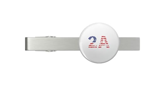 2A - 2nd Amendment Silver Tie Clip Tie Bar Veteran Gift