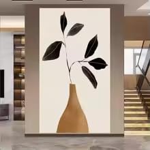 Tableau moderne rose et tulipe pour décoration de chambre et salon