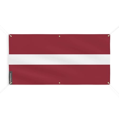 Drapeau de la Lettonie 6 oeillets grand pavillon letton 200x400cm