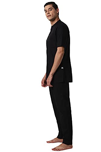 Image of Peter England Cotton Blend Men's Casual Style Kurta And Pajama Set