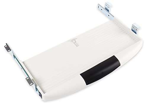 Generic スライド式キーボードトレイ ホワイト 幅550mm 奥行280mm ? デスク下収納 ステンレススライドレール 対応厚さ6.78cm天板