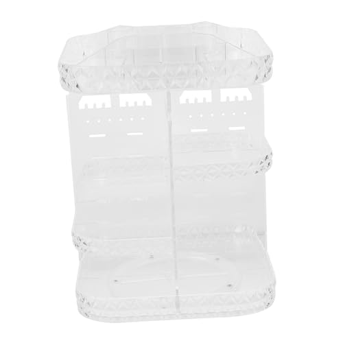 Beavorty 1 Caja Caja De Almacenamiento De Cosméticos Porta Brochas De Maquillaje De Viaje Estuche Para Brochas De Maquillaje Expositor Giratorio Cosméticos Giratorios Mostrar Pd Transparent