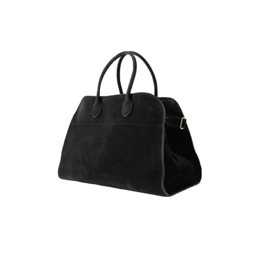 Sac cabas souple en daim noir femme grand format tendance