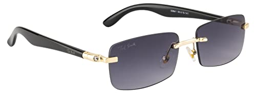 Image of Ted Smith Men's Women's UV Protection Metal Rectangle Sunglasses