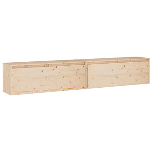 vidaXL 2X Wandschrank Hängeschrank TV Schrank Lowboard Fernsehtisch Fernsehschrank HiFi-Schrank Wohnzimmer 100x30x35cm Massivholz Kiefer