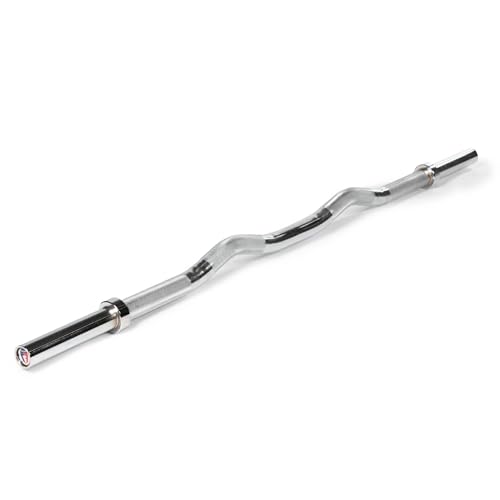 Titan Fitness Rackable EZ Curl Fat Bar, 48mm Shaft, Rated 1,000 LB, Chrome Finish