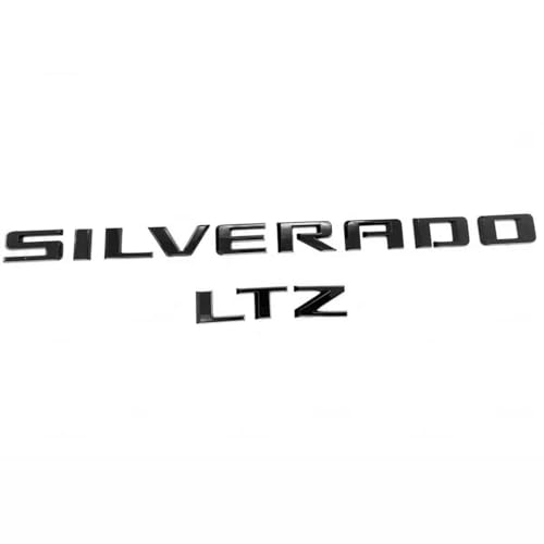 Image of 2019-2025 2pack OEM Nameplate with LTZ Emblem 3D Letters Badge Replacement for Silverado 1500 2500HD 3500HD 86539786 (Glossy Black)