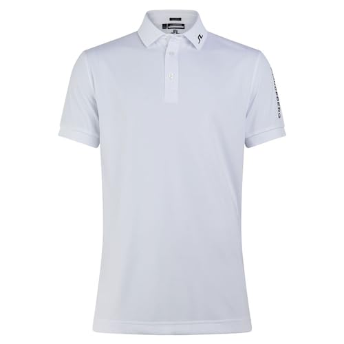 J Lindeberg Mens Tour Tech Regular Fit Golf Polo - White M