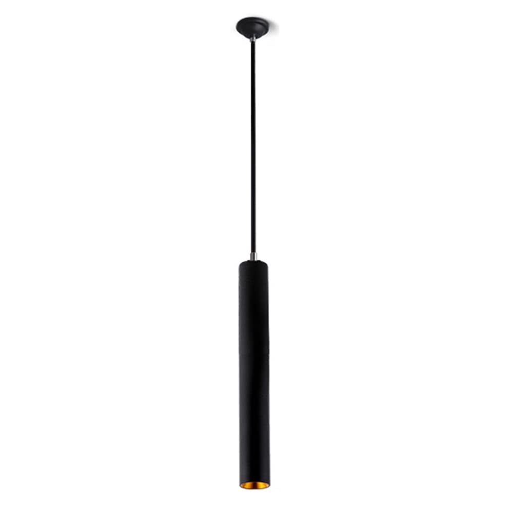 Cilindro colgante moderno LED negro de 6x60cm con luz neutra premium