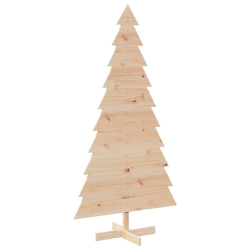 vidaXL Árvore de Natal de madeira maciça de pinheiro 180 cm, decoração natalícia, árvore decorativa